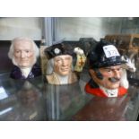 Three small Royal Doulton character jugs