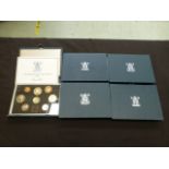 Five UK coin proof sets 1984, 1985, 1986