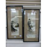 A pair of oriental Japanese prints of Mo