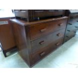 An early 20th century oak three drawer c