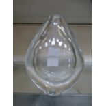 A Orrefors glass vase of tear drop form