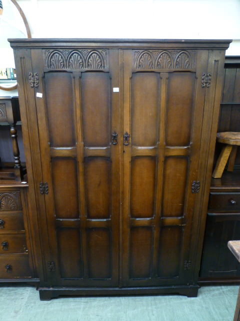 An early 20th century two door wardrobe