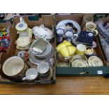 Two trays of assorted ceramic ware to in