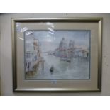 A modern framed and glaze watercolour of