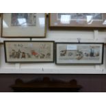 Two framed and glazed prints of comical