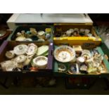 Four trays of ceramic tableware etc. to