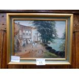 A small gilt framed oil on board of cont