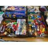 Three trays of diecast and other child's