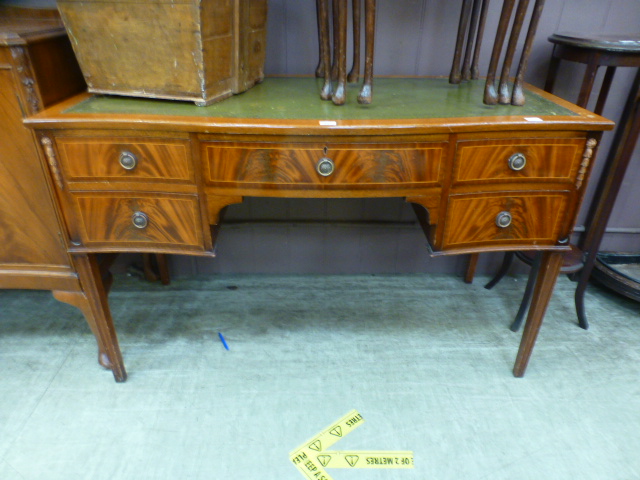 A reproduction serpentine fronted desk h