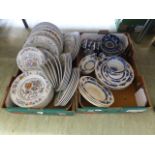 Two trays of ceramic tableware to includ