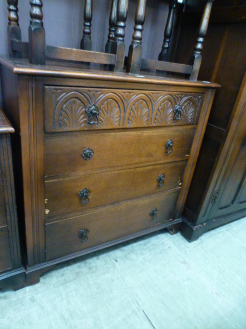 An early 20th century chest of four long