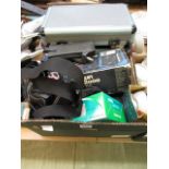 A tray of assorted camera equipment etc.