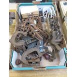 A tray of clamps, drills etc.