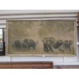 A framed David Shepherd print of elephan