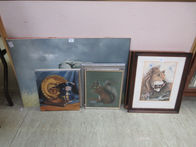 An assortment of framed and glazed print