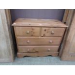 A waxed pine chest of two short over two