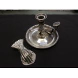 A 19th century silver plated chamber sti