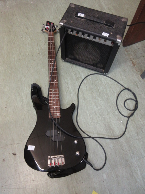 A Lindo bass guitar with amplifier