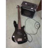 A Lindo bass guitar with amplifier