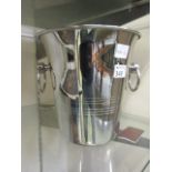 A stainless steel wine cooler