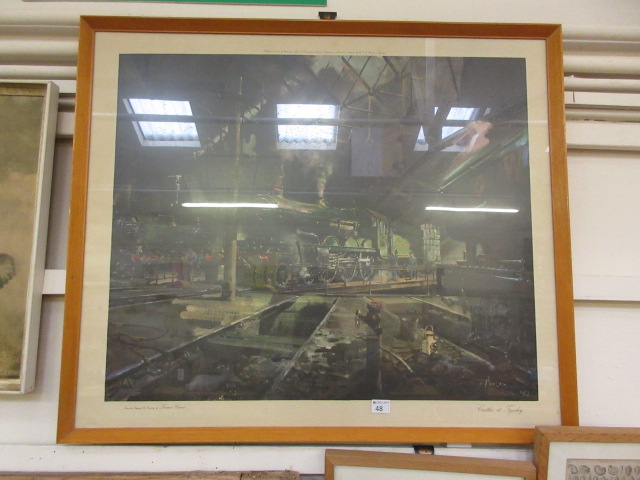 A framed and glazed Cuneo print of steam