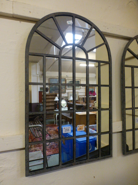A small leaded glass mirror