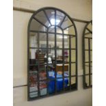 A small leaded glass mirror