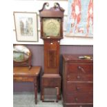 A mahogany veneered long case clock case