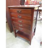 An early 20th century mahogany five draw