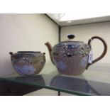 A Doulton Lambeth teapot together with a