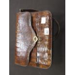 A crocodile skin style handbag