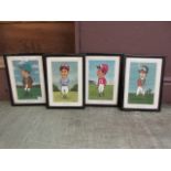 A set of four framed and glazed prints o