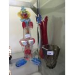 A Murano glass figure of clown together