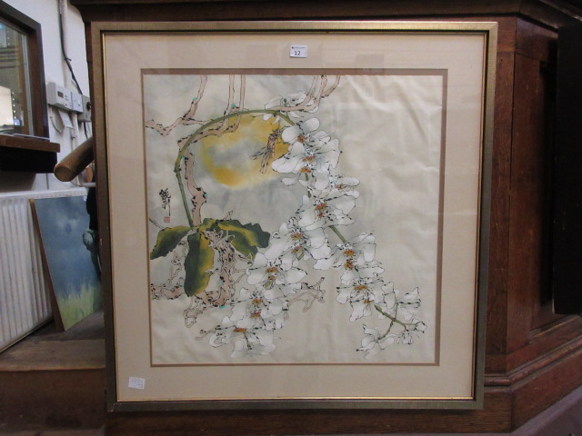 A framed and glazed Chinese watercolour