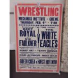 A 1970s wrestling advertising poster Ber