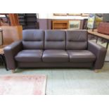 A modern brown upholstered Stressless se