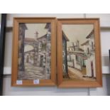 A pair of framed oils on canvas of conti