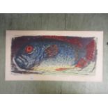 A limited edition artwork of a fish sign