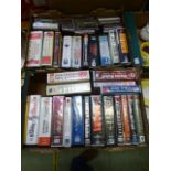 Two trays of audio book cassettes