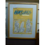 A framed print from Verve 1951 after Pic