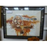 A framed and glazed First Nation America