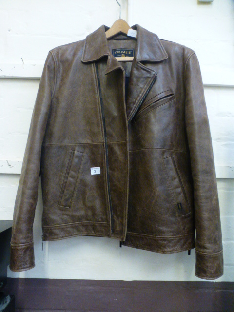 A Crombie leather jacket size medium
