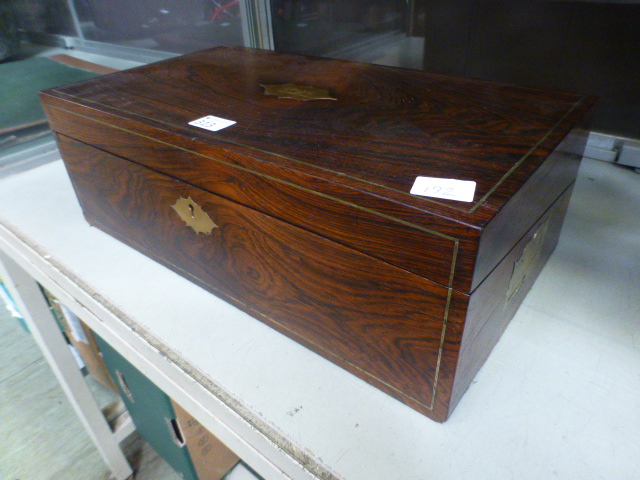 A 19th century rosewood writing slope ha