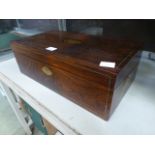 A 19th century rosewood writing slope ha