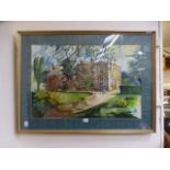 A large framed and glazed watercolour of