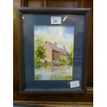 A framed and glazed modern watercolour o