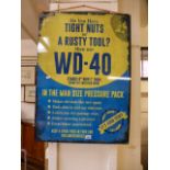 A large metal enamelled sign 'WD40'