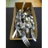A box of assorted cutlery