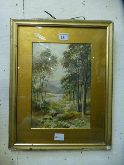 A gilt framed and glazed watercolour of