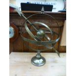 A gold painted metalwork armillary